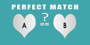 Perfect Match - two hearts A and B